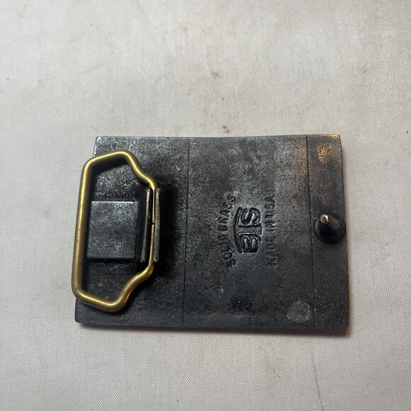 BTS • Horse and Colt Solid Brass Belt Buckle U.S.A. 1978 3.25 x 2.25" - Picture 2 of 2